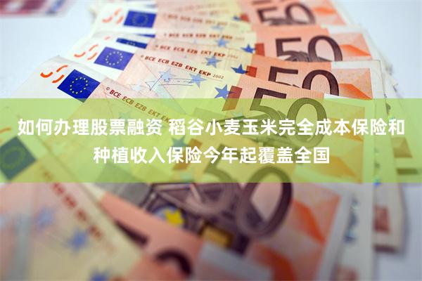 如何办理股票融资 稻谷小麦玉米完全成本保险和种植收入保险今年起覆盖全国