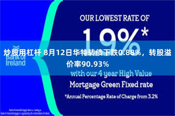 炒股用杠杆 8月12日华特转债下跌0.88%，转股溢价率90.93%