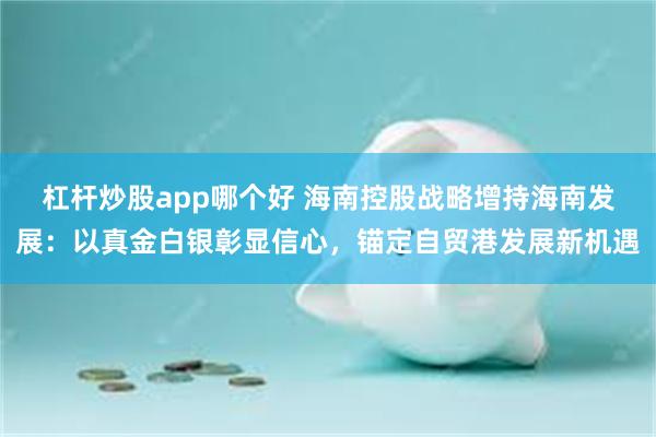 杠杆炒股app哪个好 海南控股战略增持海南发展：以真金白银彰显信心，锚定自贸港发展新机遇